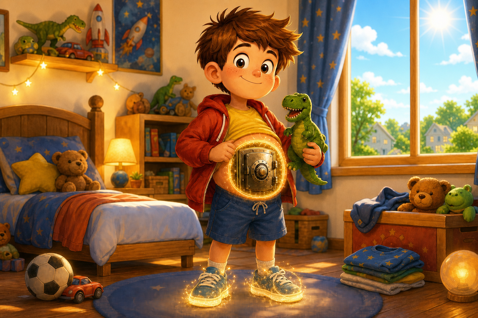histoire du soir pour enfant Lucas et son incroyable ventre-coffre-fort Lucas, garçon ordinaire au ventre extraordinaire