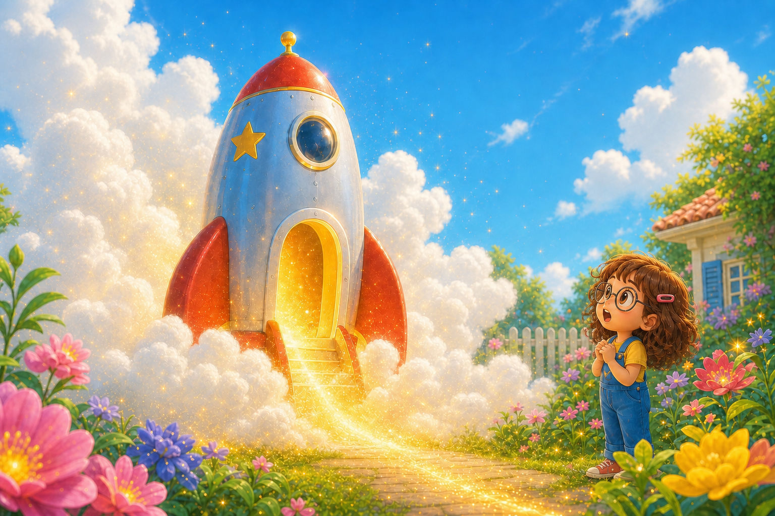 histoire du soir pour enfant L'Ours des étoiles L'atterrissage de la fusée diamant
