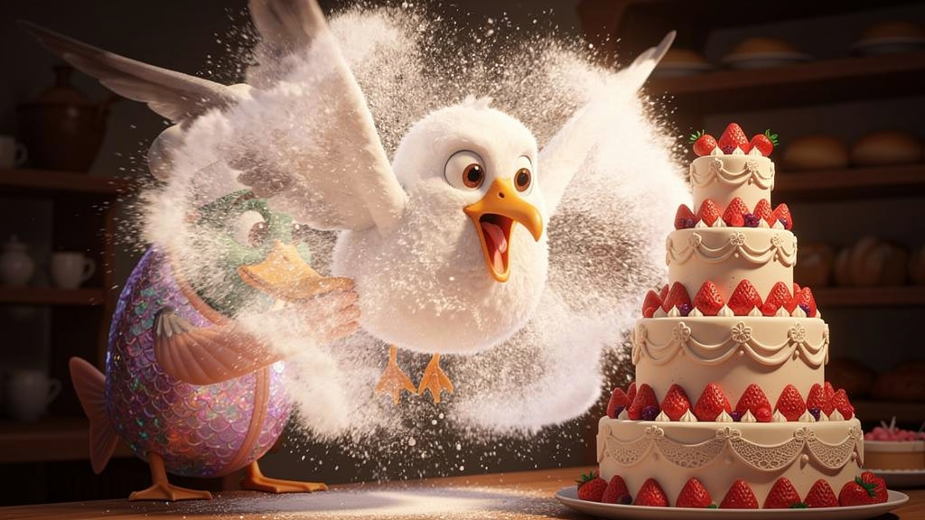 histoire du soir pour enfant Monsieur Caneton et le costume de saumon Le fantôme de farine