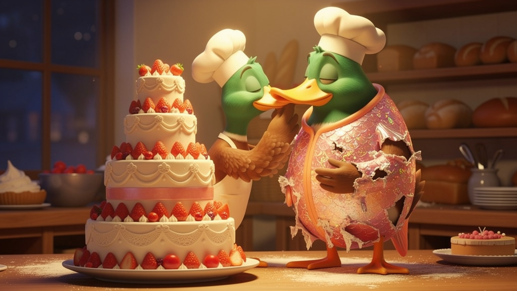 histoire du soir pour enfant Monsieur Caneton et le costume de saumon Le baiser de la Canette