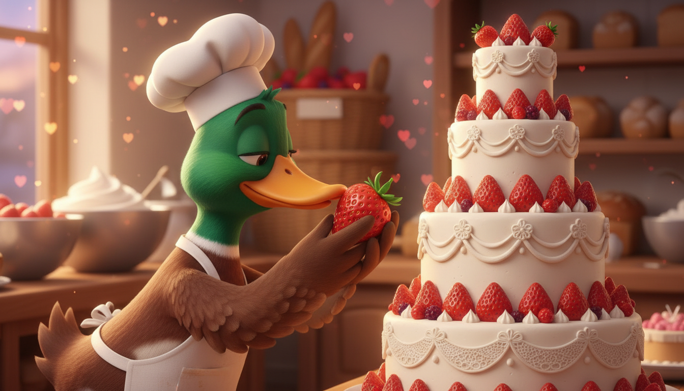 histoire du soir pour enfant Monsieur Caneton et le costume de saumon Le secret du gâteau à la Mourette