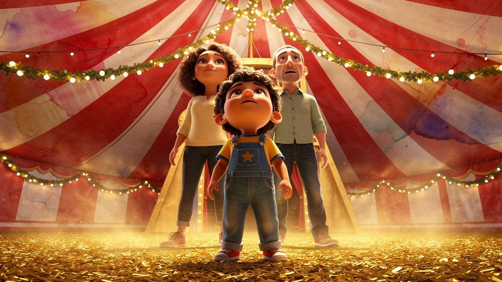 histoire du soir pour enfant Marcel et le cirque des rêves en or Sous le chapiteau géant