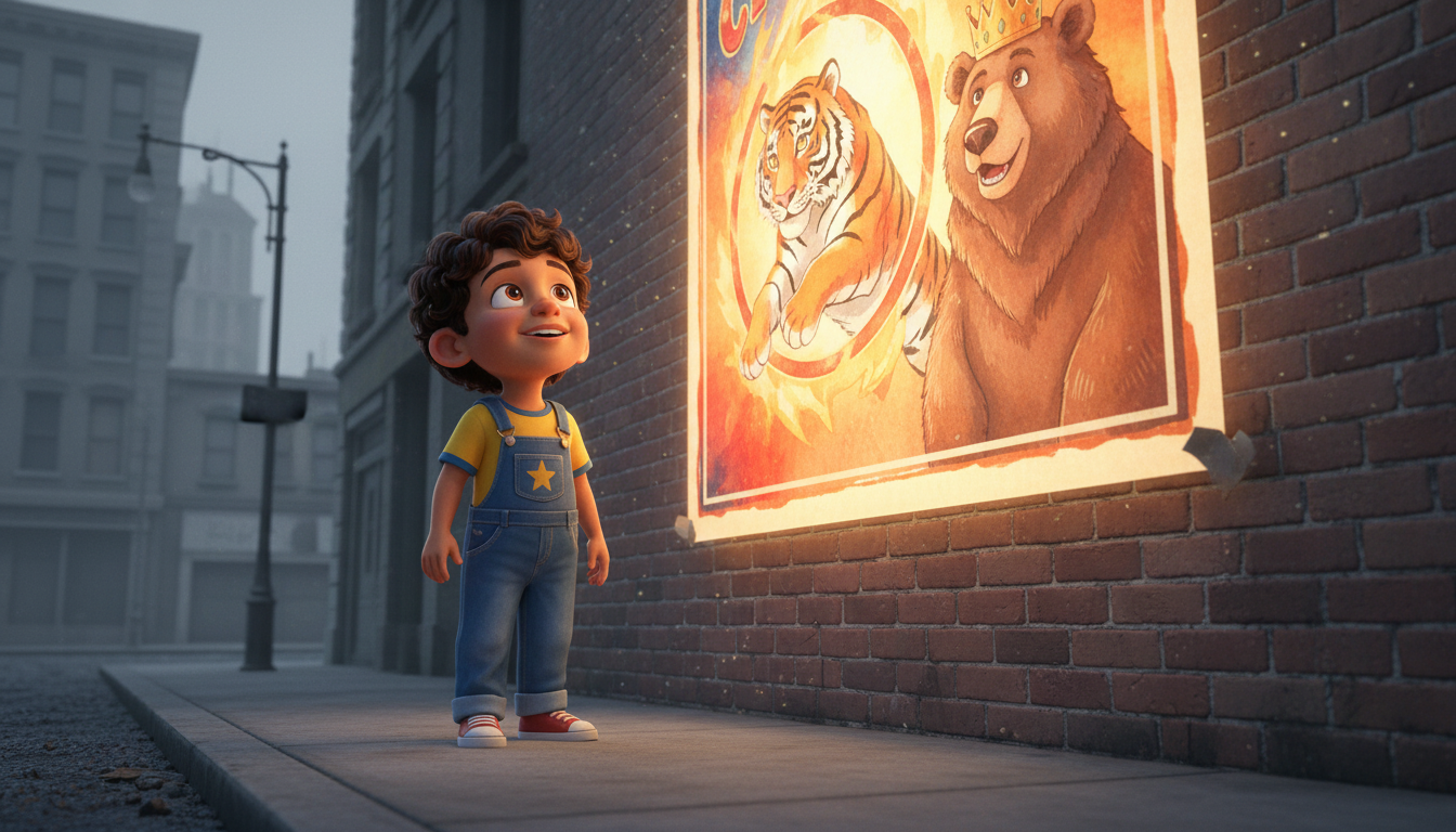 histoire du soir pour enfant Marcel et le cirque des rêves en or L'affiche du trésor