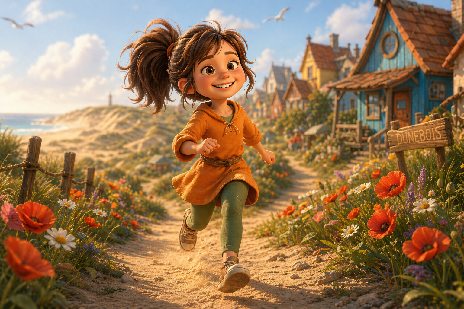histoire du soir pour enfant Lili et le secret des dents de lapin Lili et son village de dunes
