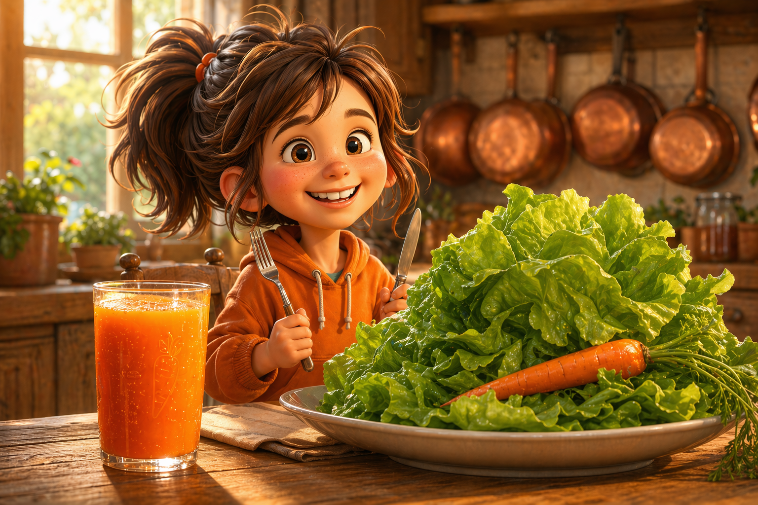 histoire du soir pour enfant Lili et le secret des dents de lapin Le festin orange et vert