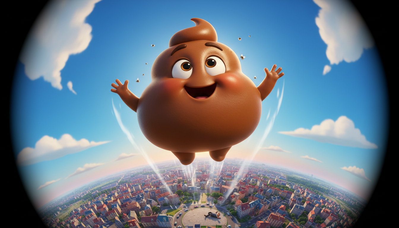 histoire du soir pour enfant Gros Caca et la petite crotte malicieuse L'envol du boulet de canon