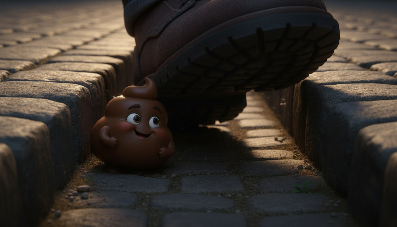 histoire du soir pour enfant Gros Caca et la petite crotte malicieuse Se protéger de la grosse chaussure