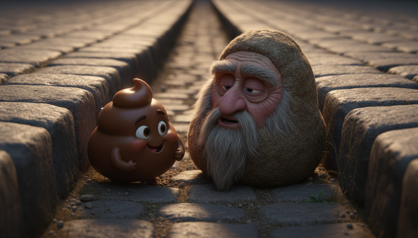 histoire du soir pour enfant Gros Caca et la petite crotte malicieuse Le sage Vieux Crottin