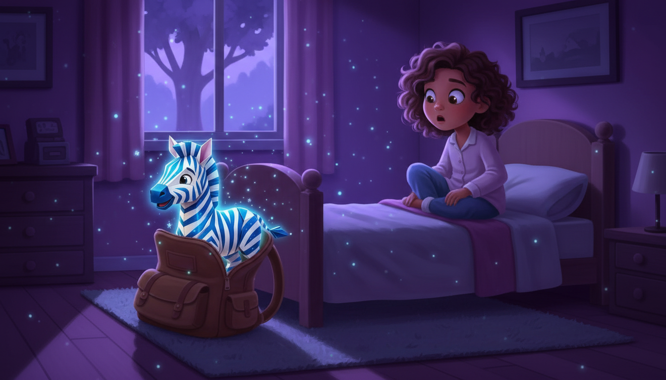 histoire du soir pour enfant Zébulon le petit zèbre bleu magique Le réveil magique