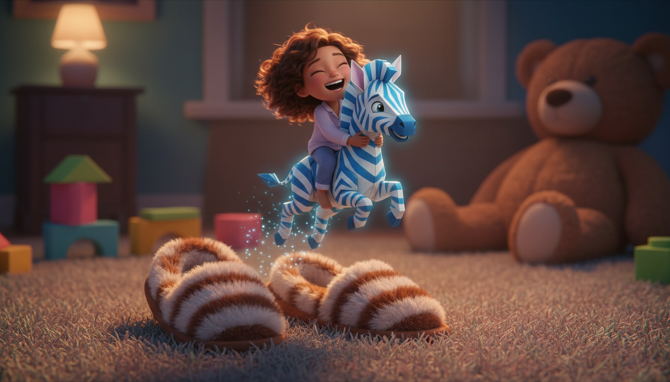 histoire du soir pour enfant Zébulon le petit zèbre bleu magique La jungle du salon