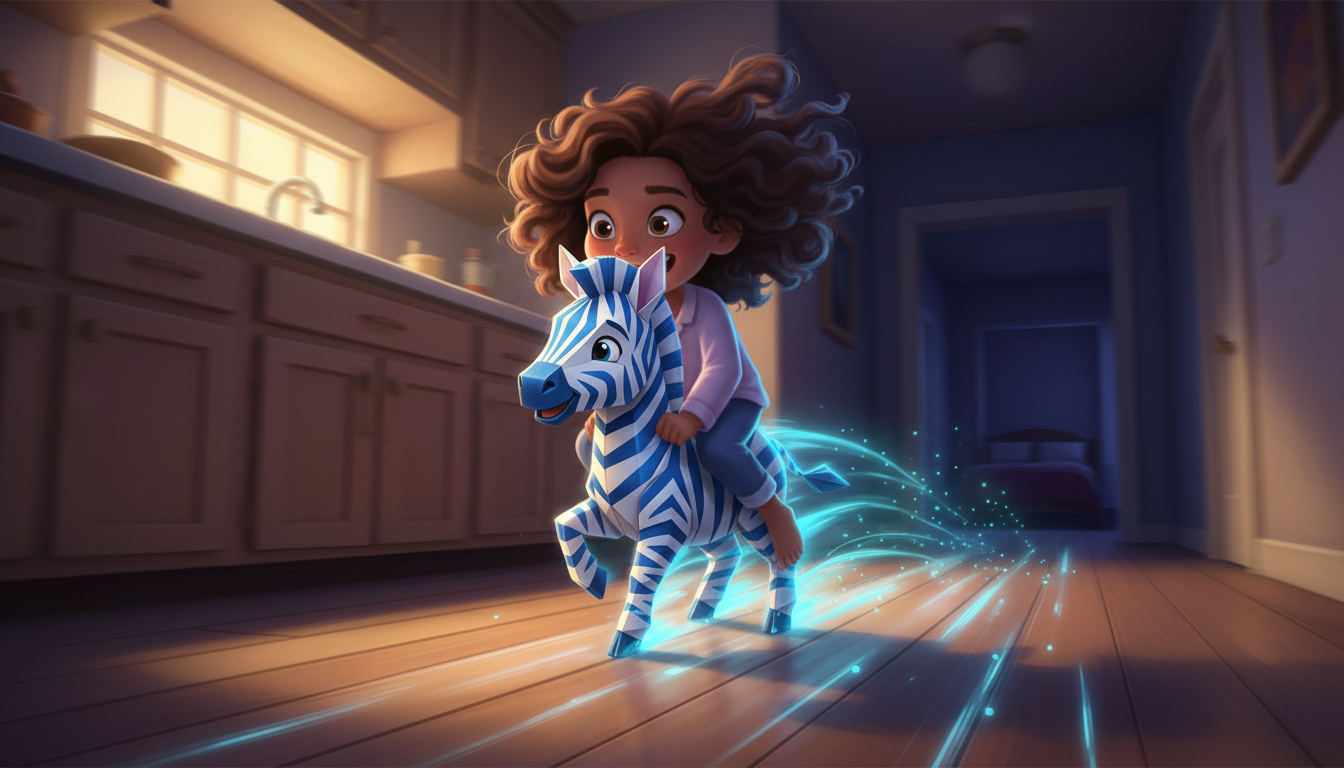 histoire du soir pour enfant Zébulon le petit zèbre bleu magique Le retour express