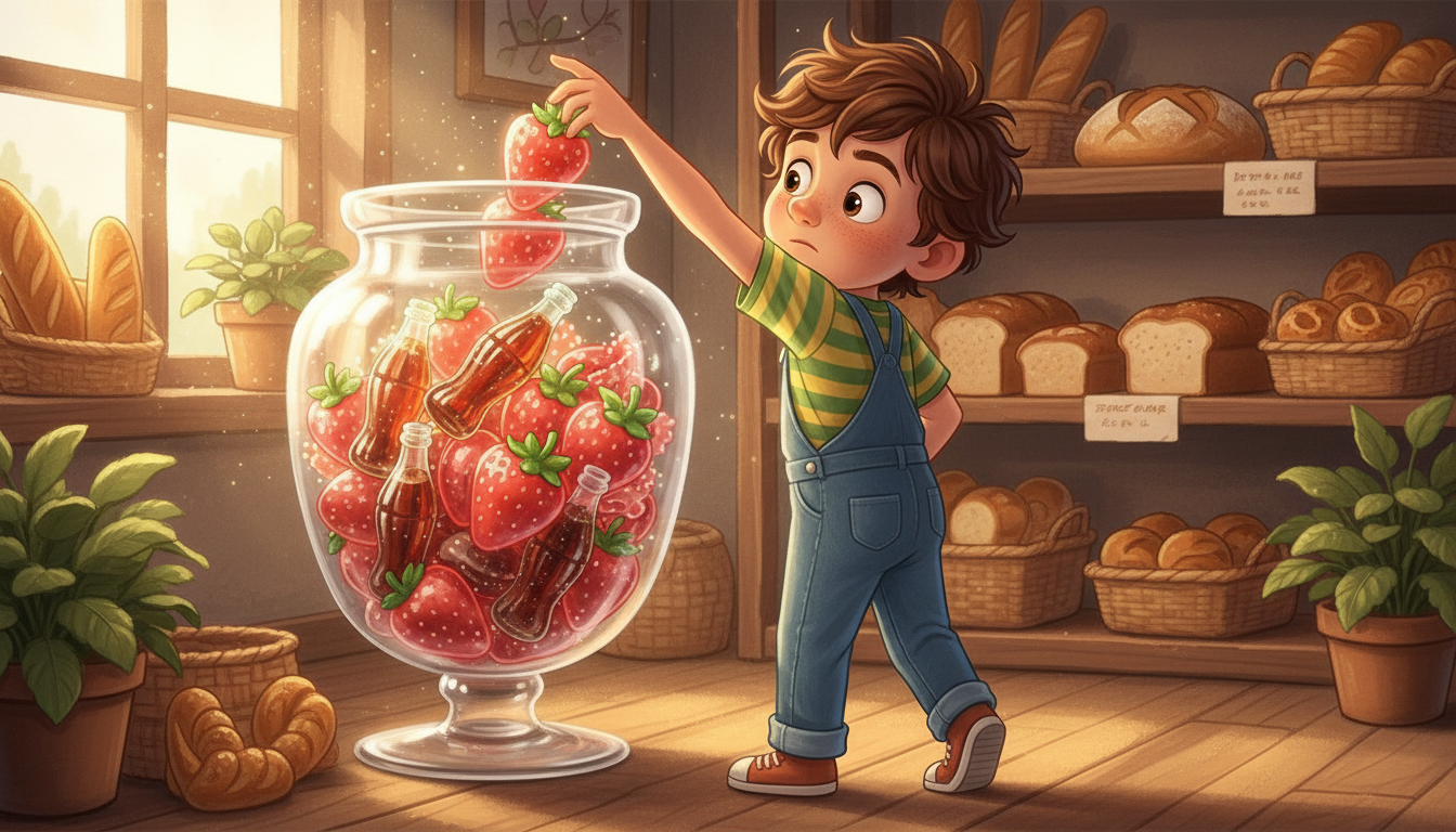 histoire du soir pour enfant Théo et le secret des bonbons interdits Le vol à la boulangerie