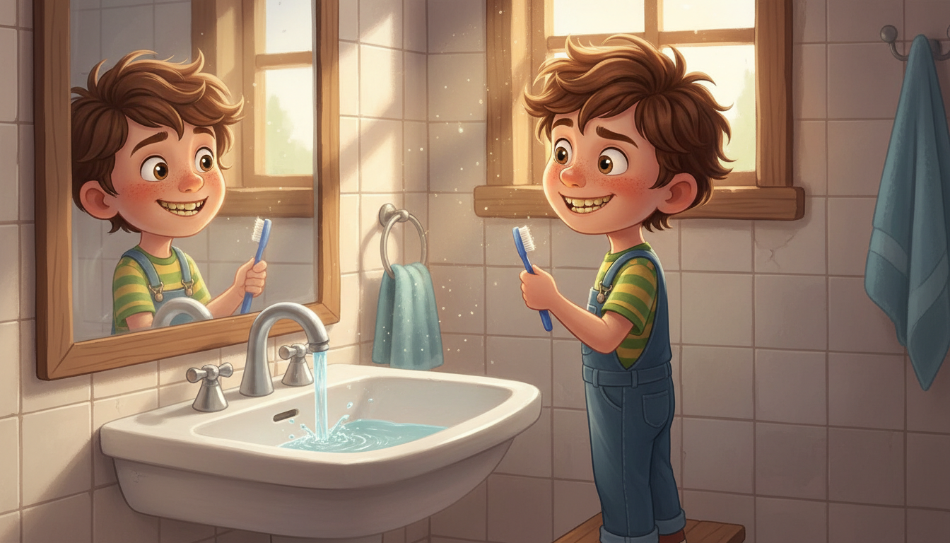 histoire du soir pour enfant Théo et le secret des bonbons interdits Le refus du brossage