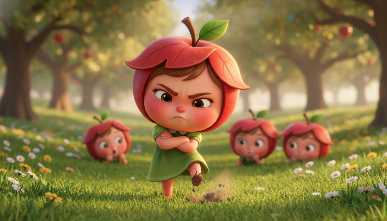 histoire du soir pour enfant Mini Pomme et le renard gourmand La colère de Mini Pomme