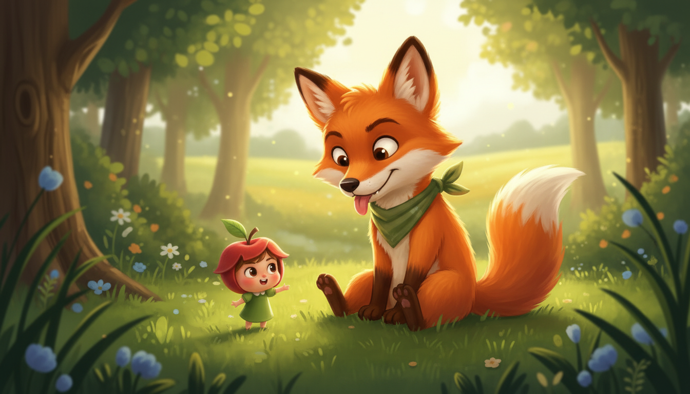 histoire du soir pour enfant Mini Pomme et le renard gourmand La ruse de Mini Pomme