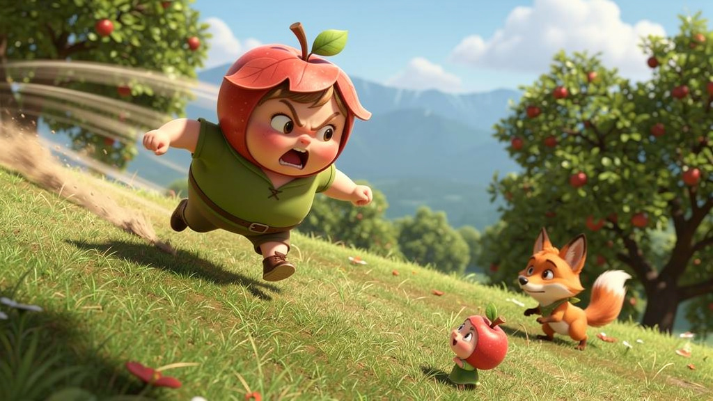 histoire du soir pour enfant Mini Pomme et le renard gourmand Le sauvetage de Papa Pomme