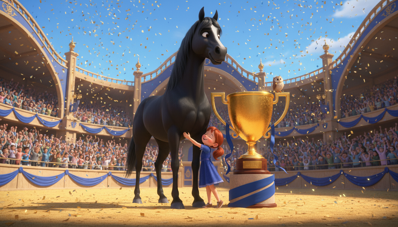 histoire du soir pour enfant Wendy et le secret des chevaux qui parlent Le Champion et sa Coupe