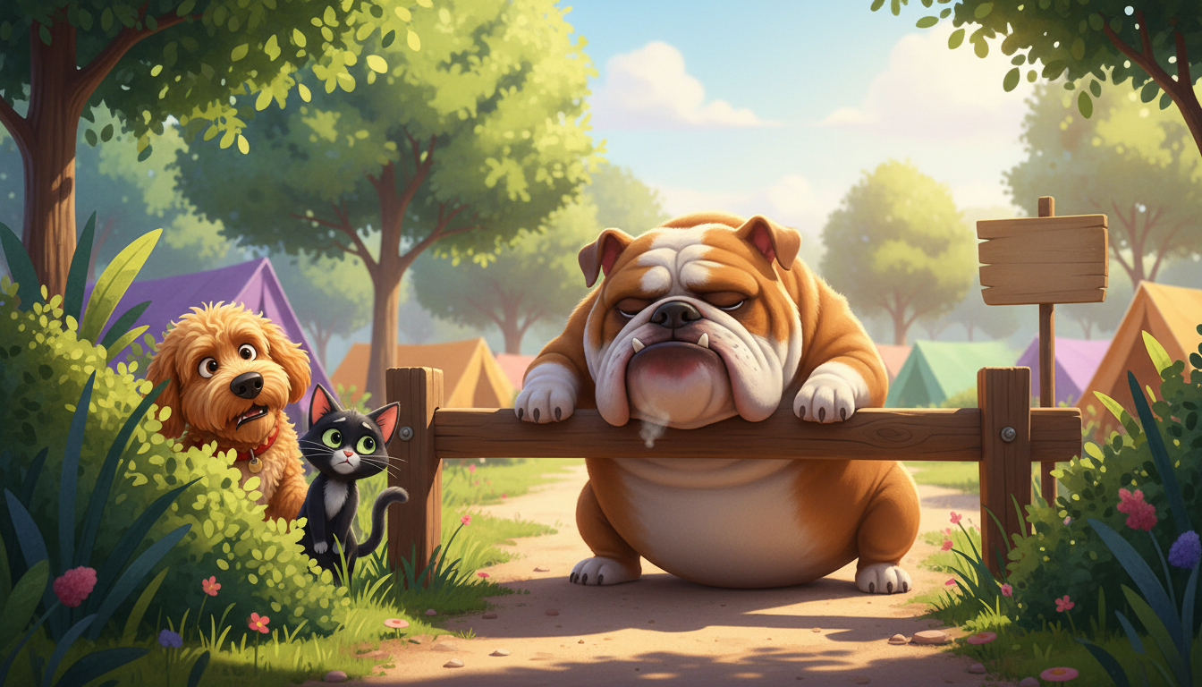 histoire du soir pour enfant Filou et Mistigri sur la trace des vacances Le redoutable chien de garde