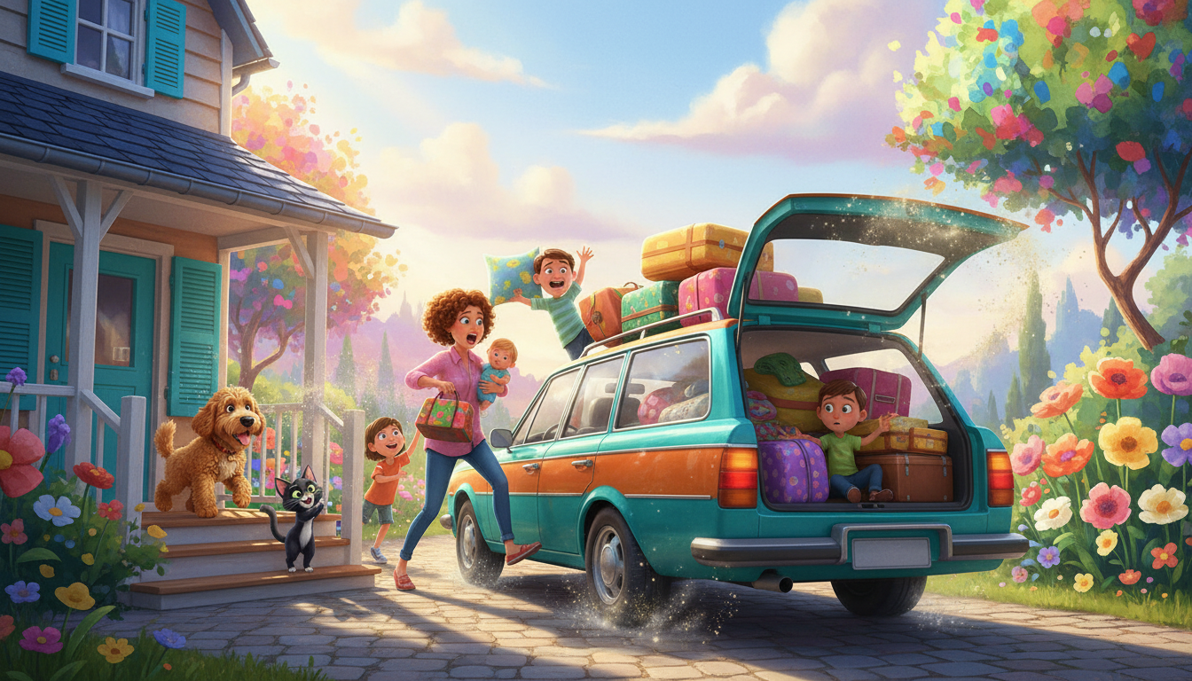 histoire du soir pour enfant Filou et Mistigri sur la trace des vacances Le grand remue-ménage