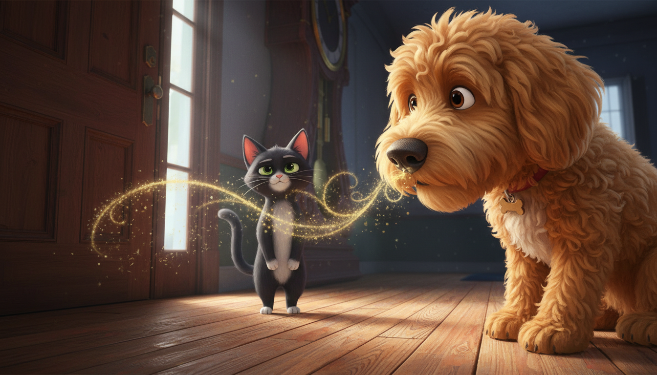 histoire du soir pour enfant Filou et Mistigri sur la trace des vacances Le flair magique de Filou