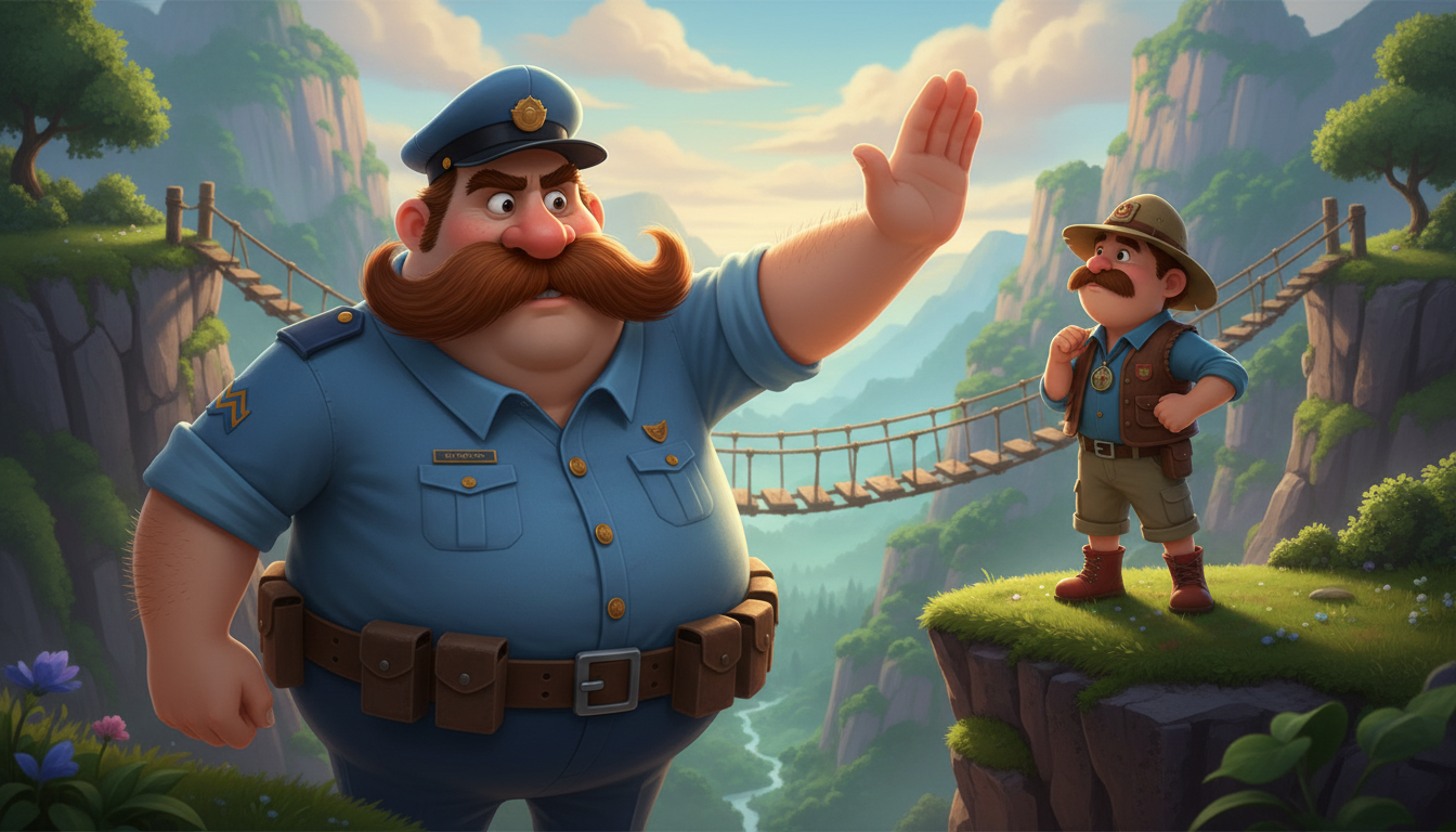 histoire du soir pour enfant Cochondin Dundee et la cité des nuages Le pont de singe et le douanier