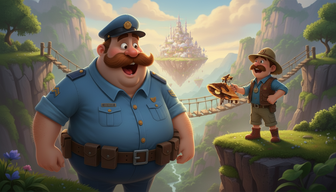 histoire du soir pour enfant Cochondin Dundee et la cité des nuages Le partage de la crêpe